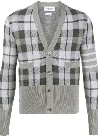 Thom Browne кашемировый кардиган в клетку тартан