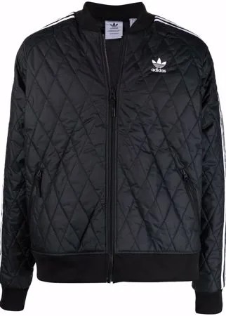 Adidas стеганый бомбер с вышитым логотипом