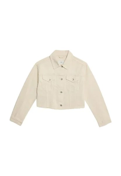 Джинсовая куртка CROPPED Marks & Spencer, бежевый