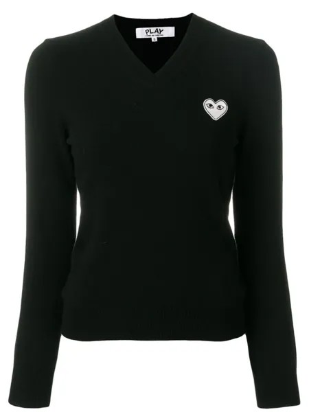 Comme Des Garçons Play пуловер с V-образным вырезом, черный