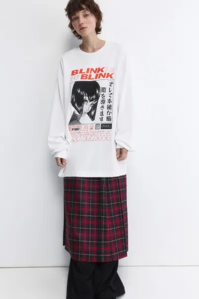 Лонгслив oversize с принтом в стиле аниме