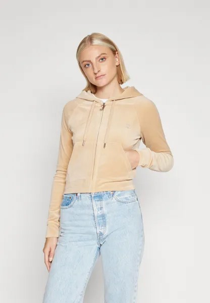 Толстовка на молнии DIAMANTE HOODIE Juicy Couture, бежевый