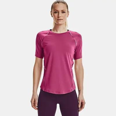 Футболка Under Armour Rush женская, розовая кварцевая спортивная футболка, топ для спортивной одежды