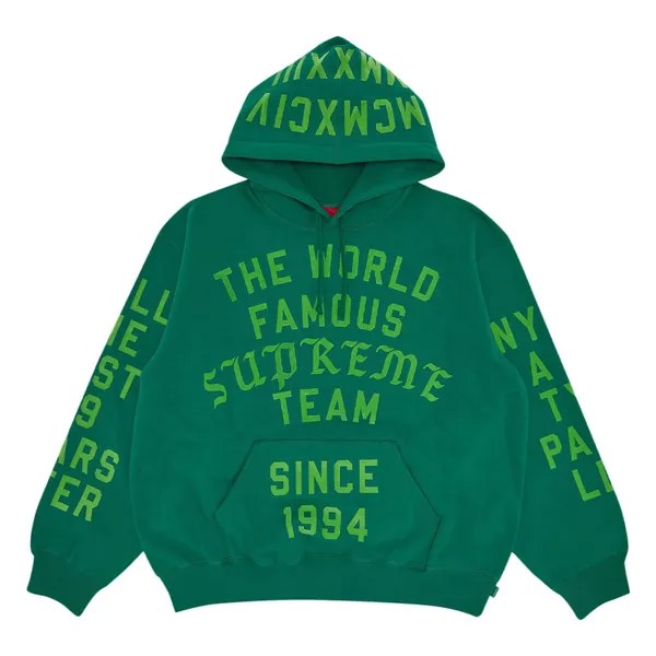 Толстовка Supreme Team Flocked Hooded, зелёный