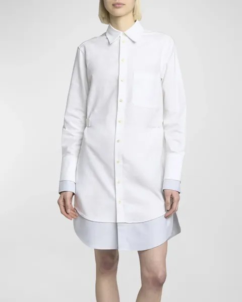 Короткое двойное платье-рубашка на пуговицах JW Anderson, цвет White