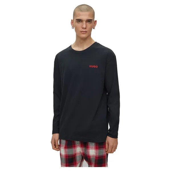 Пижама HUGO Soft Check Long Set, черный