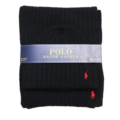 [PC0190-001] Мужская поло Ralph Lauren, классическая шапка и шарф в рубчик, подарочный набор