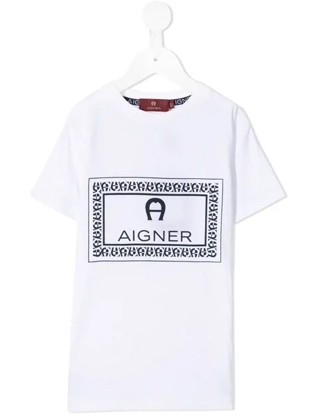 Aigner Kids футболка с логотипом