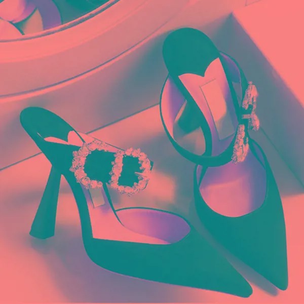 Сланцы женские с острым носком, однотонные красивые туфли на каблуке-шпильке, Хрустальная Пряжка, модные тапочки