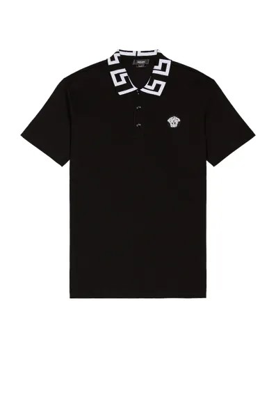 Поло Versace Pique Cotton, цвет Black & White