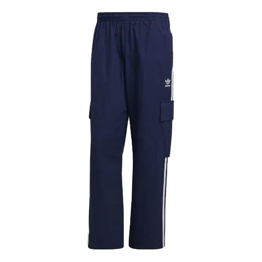 Спортивные штаны Men's adidas originals Logo Stripe Elastic Waistband Sports Cargo Autumn Blue Pants, синий