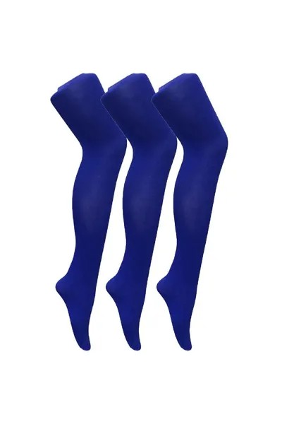 3 пары цветных непрозрачных однотонных колготок плотностью 80 ден Sock Snob, синий