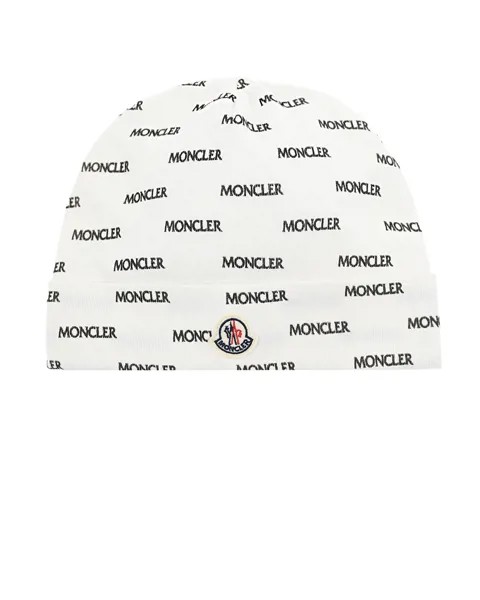 Белая шапка с логотипом Moncler детская