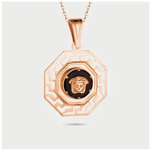 Подвеска GOLD CENTER, комбинированное золото, 585 проба, оникс