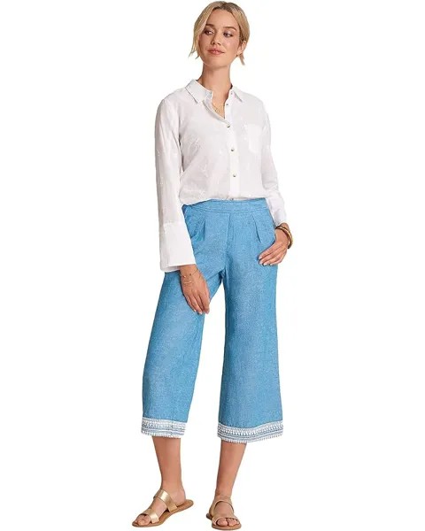 Брюки Hatley Cropped Wide Leg - Chambray, синий