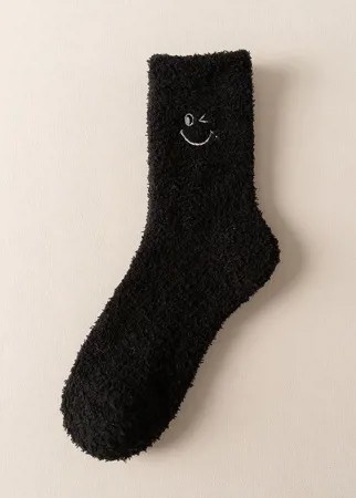 Пушистые носки с мультипликационным узором