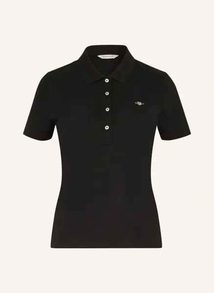 Рубашка-поло из пике Gant, черный