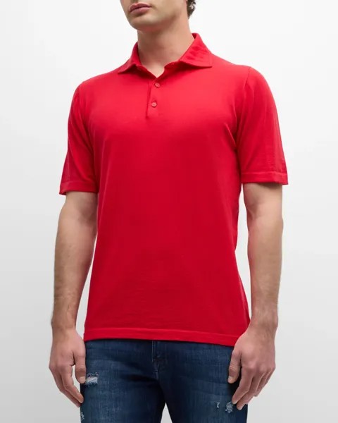Мужская хлопковая рубашка-поло Kiton, цвет Red