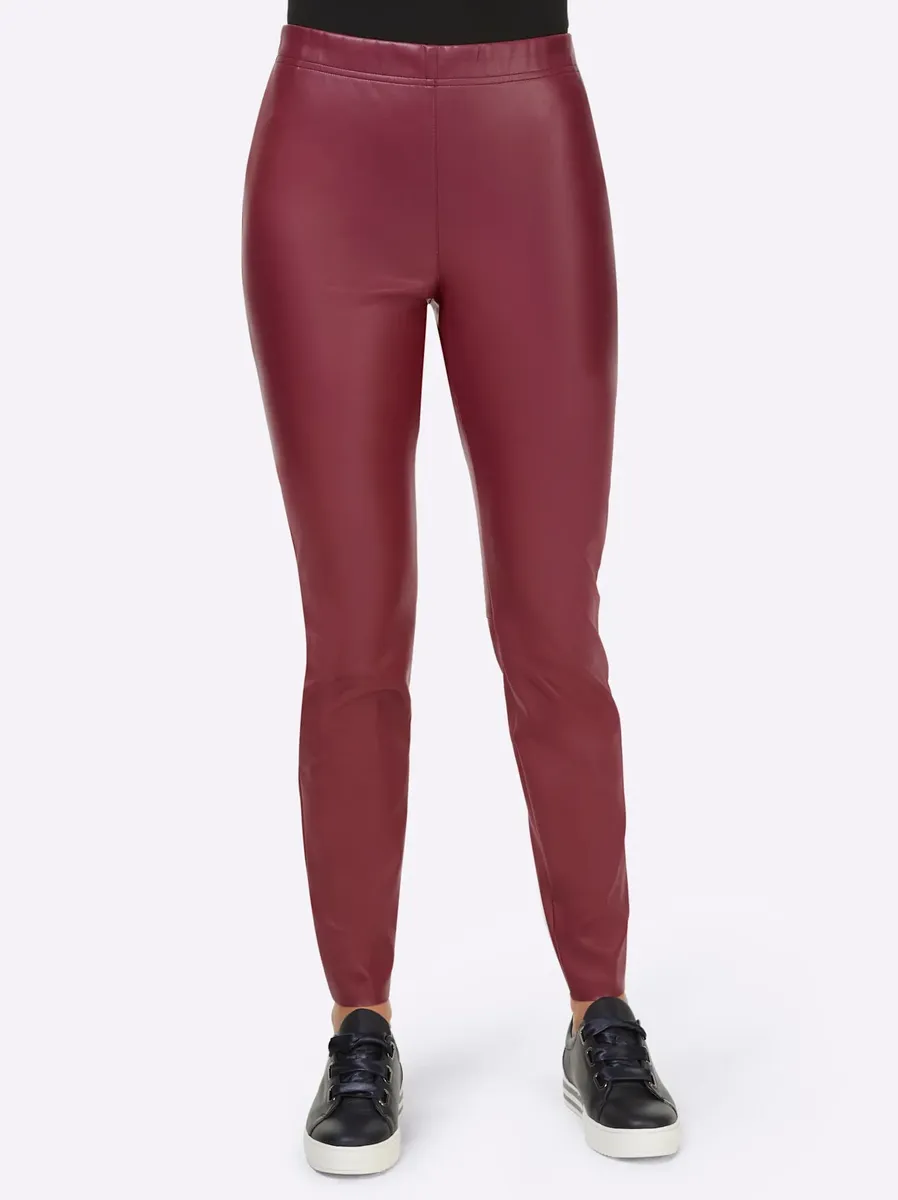 Брюки Heine из искусственной кожи, бордовый