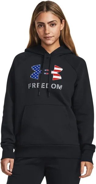 Худи Under Armour Freedom Logo Rival Hoodie, черный/белый