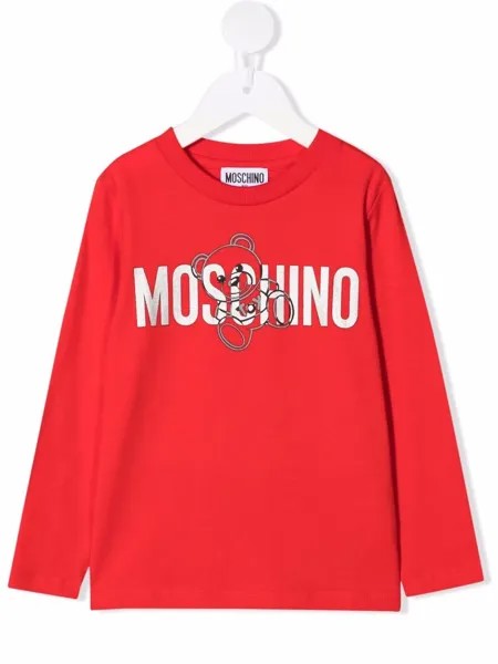 Moschino Kids футболка с длинными рукавами и логотипом