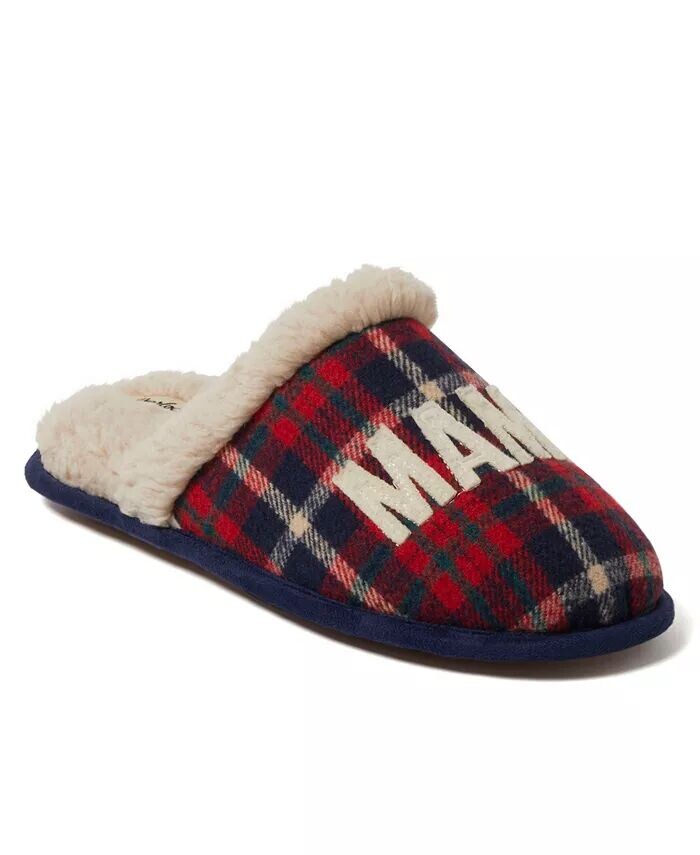 Тапочки в клетку Mama Bear Dearfoams, синий