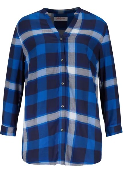 Блуза с рукавами 3/4 в клетку John Baner Jeanswear, синий