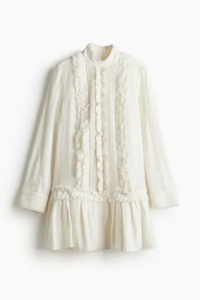Платье H&M Ruffled, кремовый