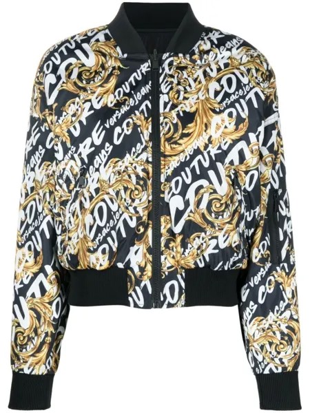 Versace Jeans Couture двусторонний бомбер с логотипом, черный