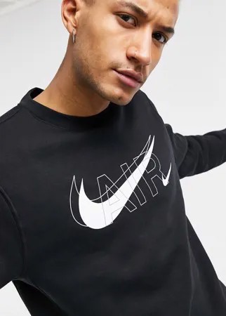 Черный свитшот с круглым вырезом Nike Air Print Pack-Черный цвет