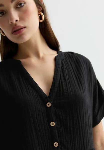 Crinkle Mini Smock New Look, Летнее платье New Look, черный