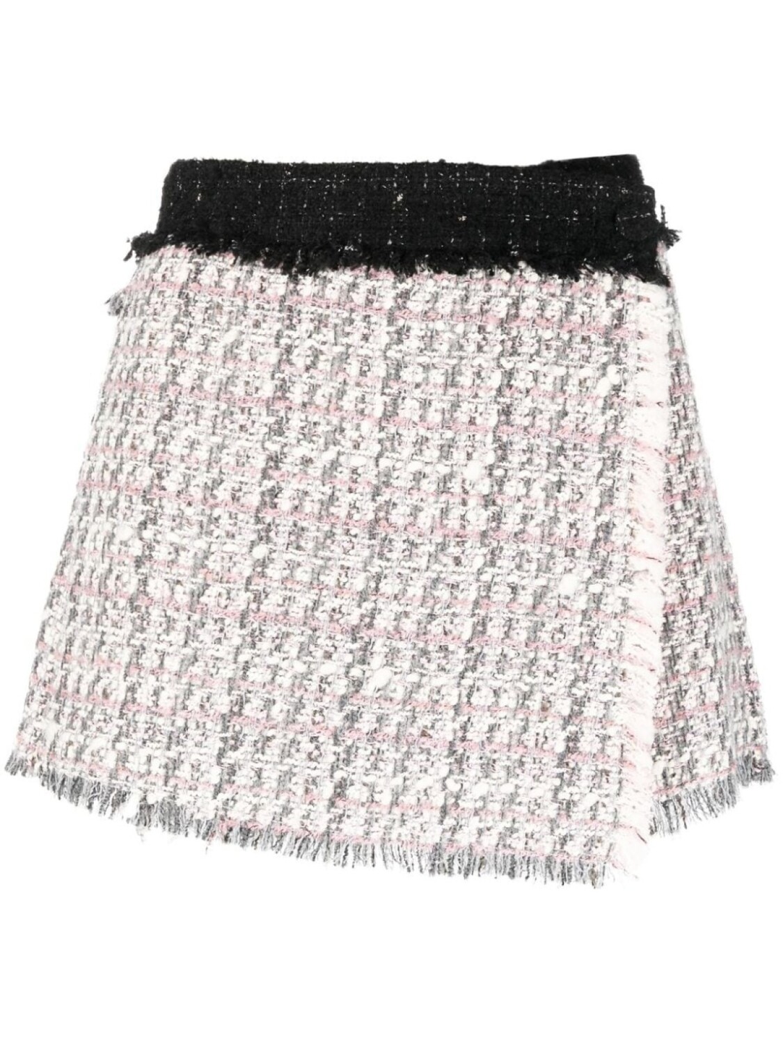 MSGM твидовые шорты с запахом, серый