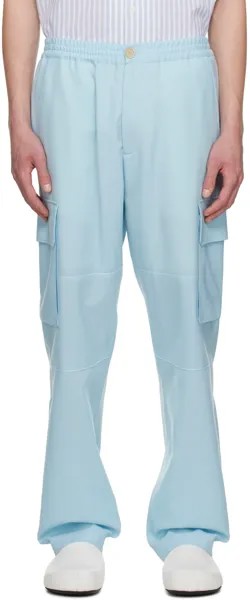 Синие брюки карго в тропическом стиле Marni
