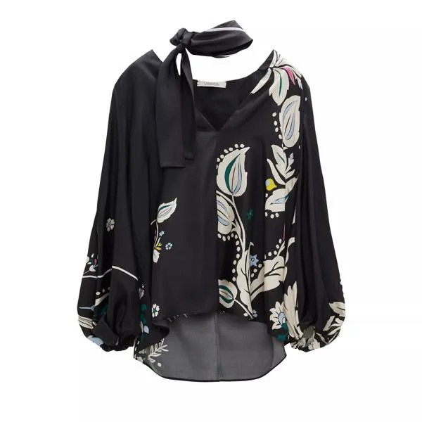Футболка flower whirl bluse 092 black mix Dorothee Schumacher, черный