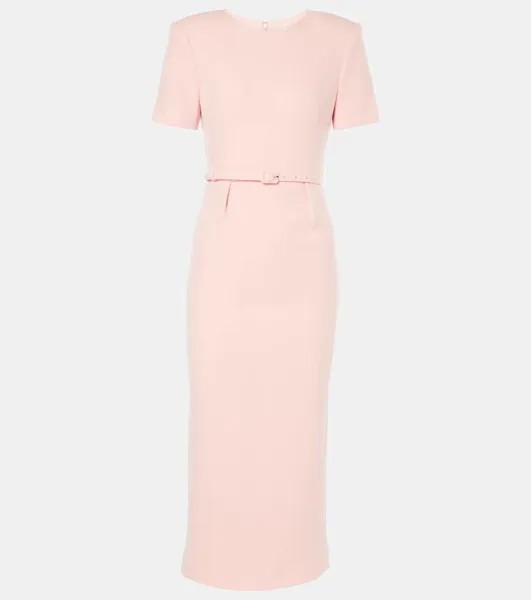 Платье миди из шерстяного крепа Roland Mouret, розовый
