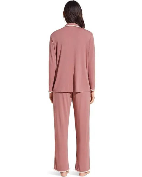 Пижамный комплект Eberjey Frida - The Whip Stitch Long PJ Set, цвет Old Rose/Ivory