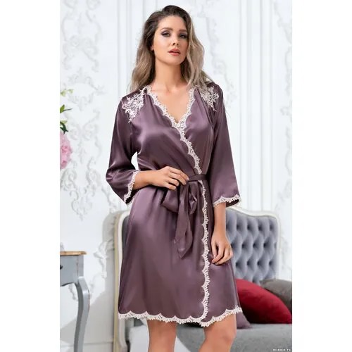Халат MIA-AMORE, размер 2XL/3XL(52-54), сливовый