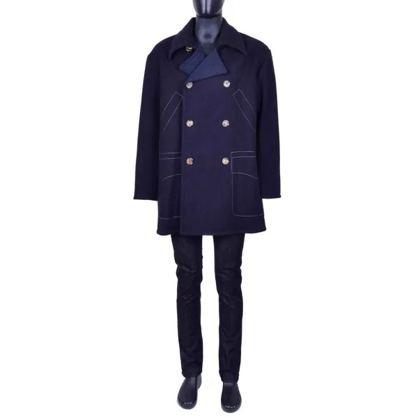 Dolce - Gabbana Двубортное пальто из натуральной шерсти, короткое пальто Черный Синий 07014