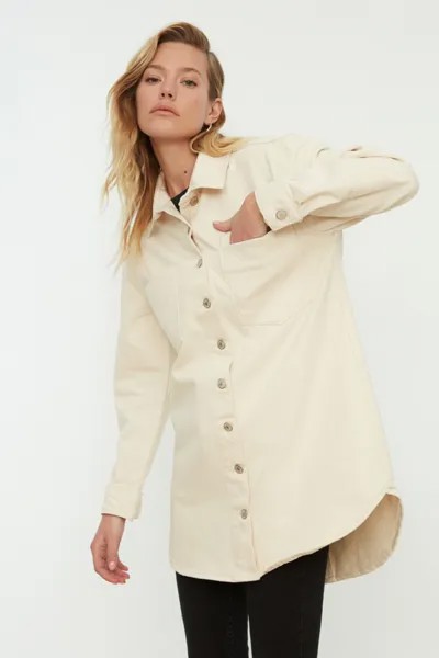 Куртка - Экрю - Oversize Trendyol, экрю