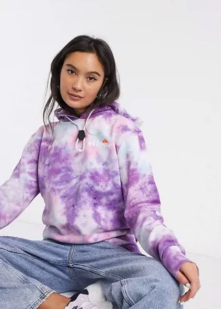 Oversize-худи с логотипом и шнурком Ellesse-Фиолетовый