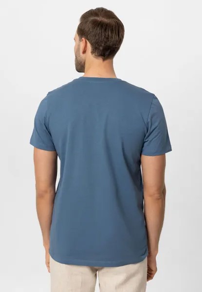 Базовая футболка BENARD V NECK SHORT SLEEVE REGULAR FIT Antioch, синий