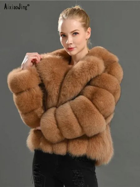 Женская зимняя шуба из меха норки, роскошная коричневая Толстая теплая шуба с отворотом и длинным рукавом, белая, черная, хаки, пушистая Женская Шуба