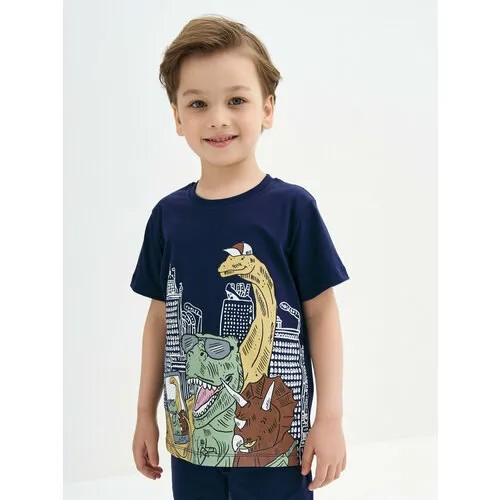 Футболка Kogankids, размер 140 / 10 лет, темно-синий