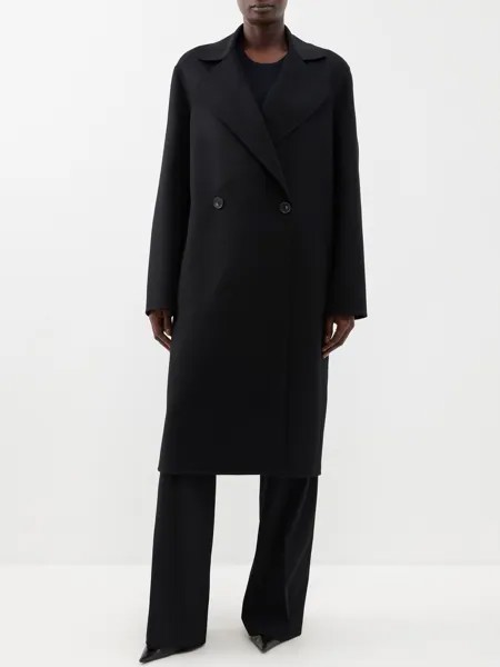 Двубортное шерстяное пальто Stella McCartney, черный