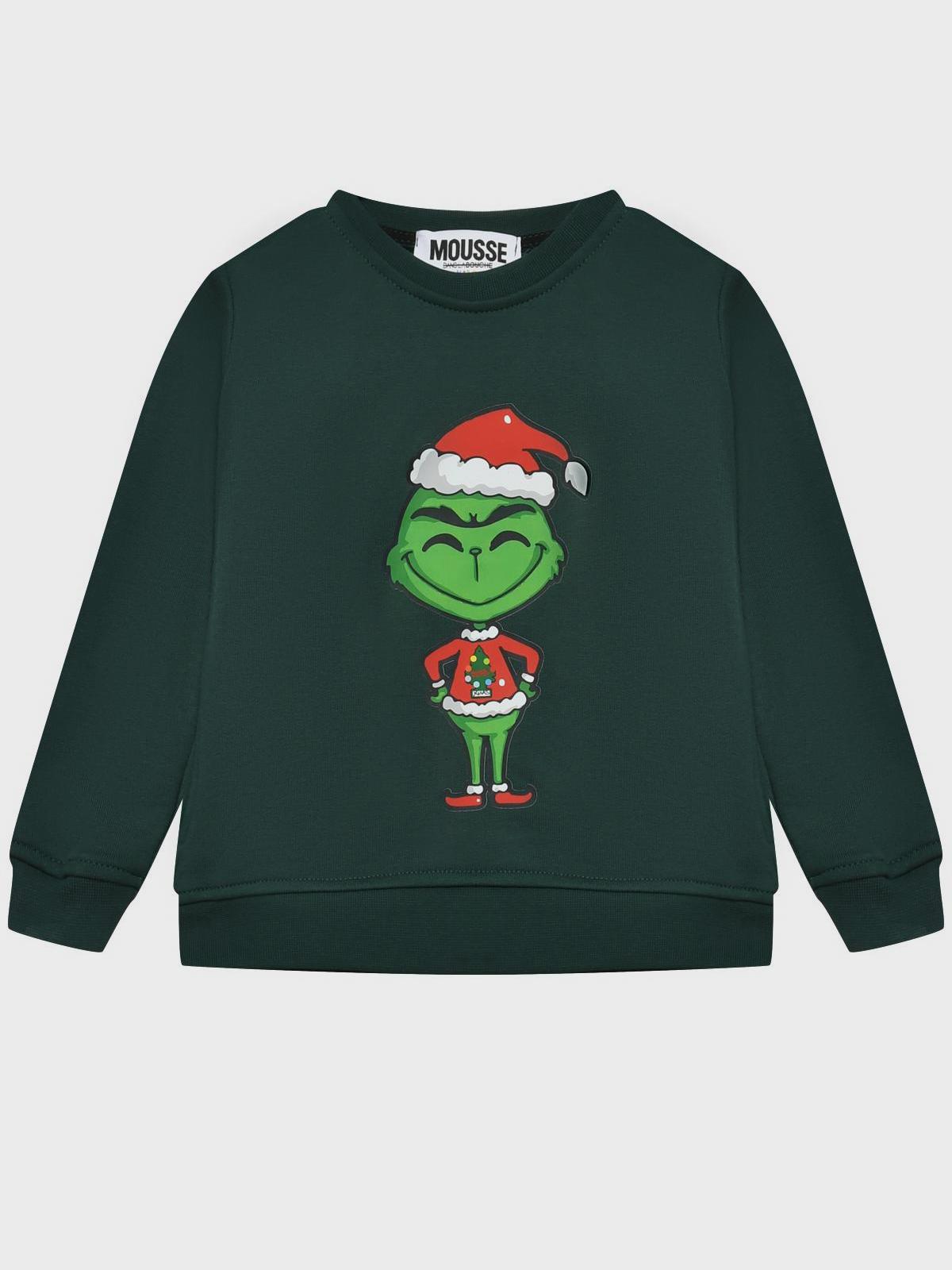 Свитшот с принтом Гринч, черный Mousse kids