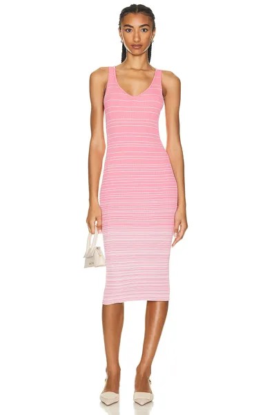 Платье Staud Dana, цвет Coral Pink & White