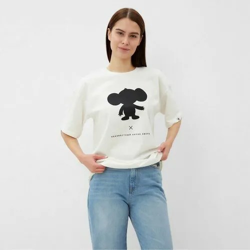 Футболка Kaftan Love coffee, размер 48/50, белый/белый