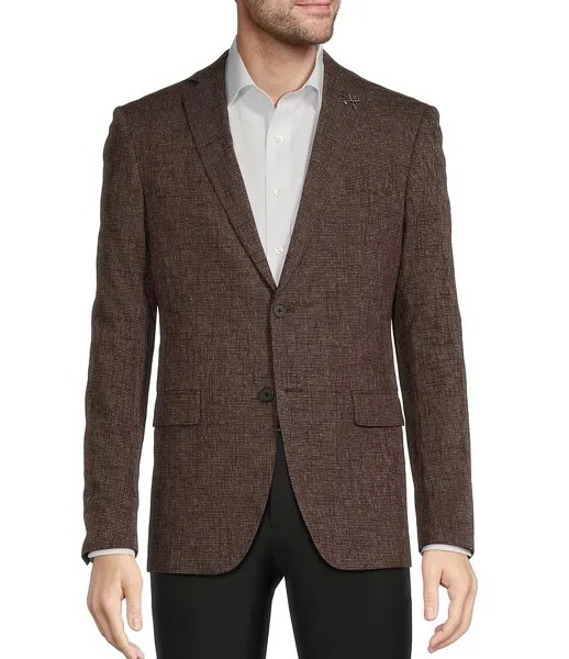 Спортивное пальто узкого кроя с тканым узором John Varvatos, красный