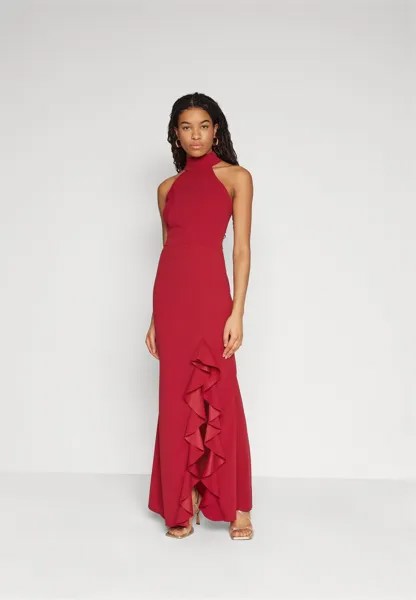Вечернее платье Claudine Ruffle Maxi WAL G., цвет cherry red