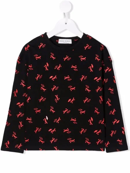 SONIA RYKIEL ENFANT джемпер с вышитым логотипом